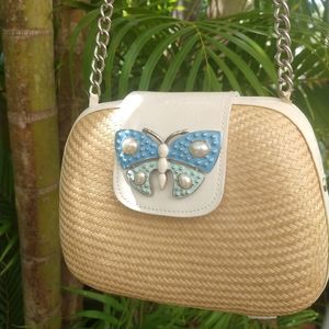 Lilly Pulitzer 🌴Straw Clutch Butterfly Handbag